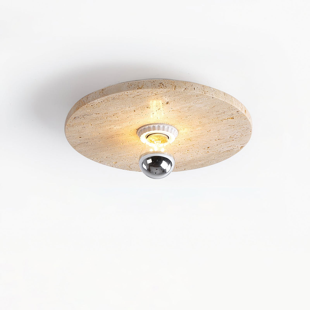 Norarora Travertin flache Deckenleuchte Beige
