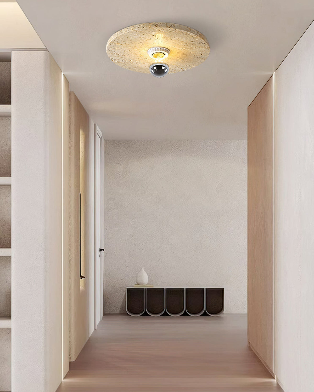 Norarora Travertin flache Deckenleuchte Beige