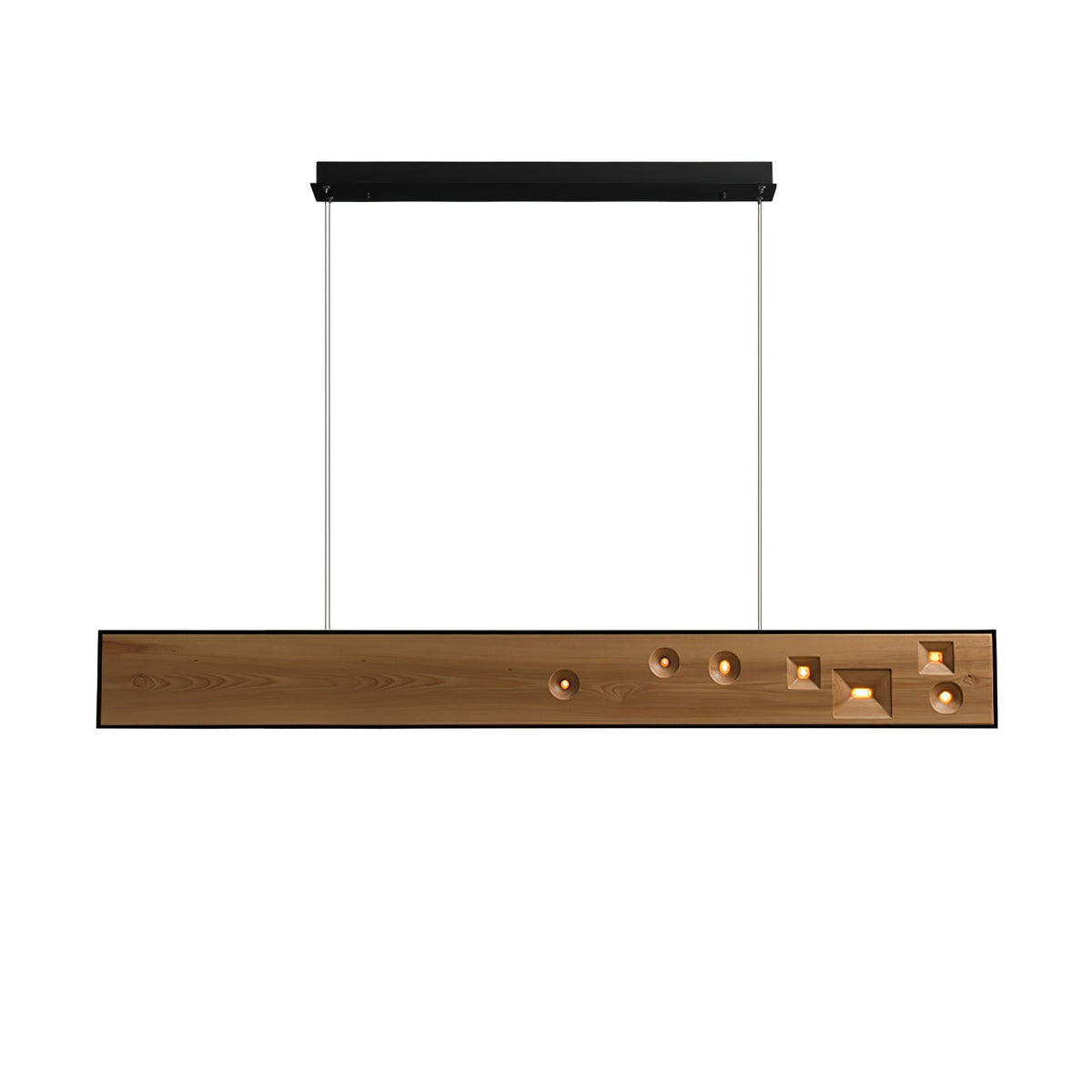 Elvorora Pendelleuchte Holz Linear LED Edelstein