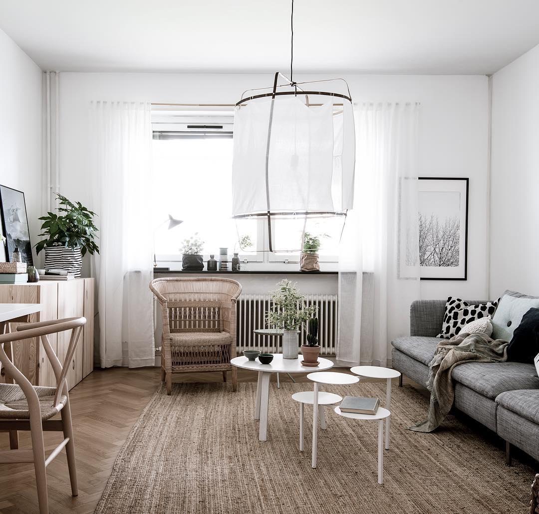 Arioelia Pendelleuchte Bambus-Schirm für Wohnzimmer