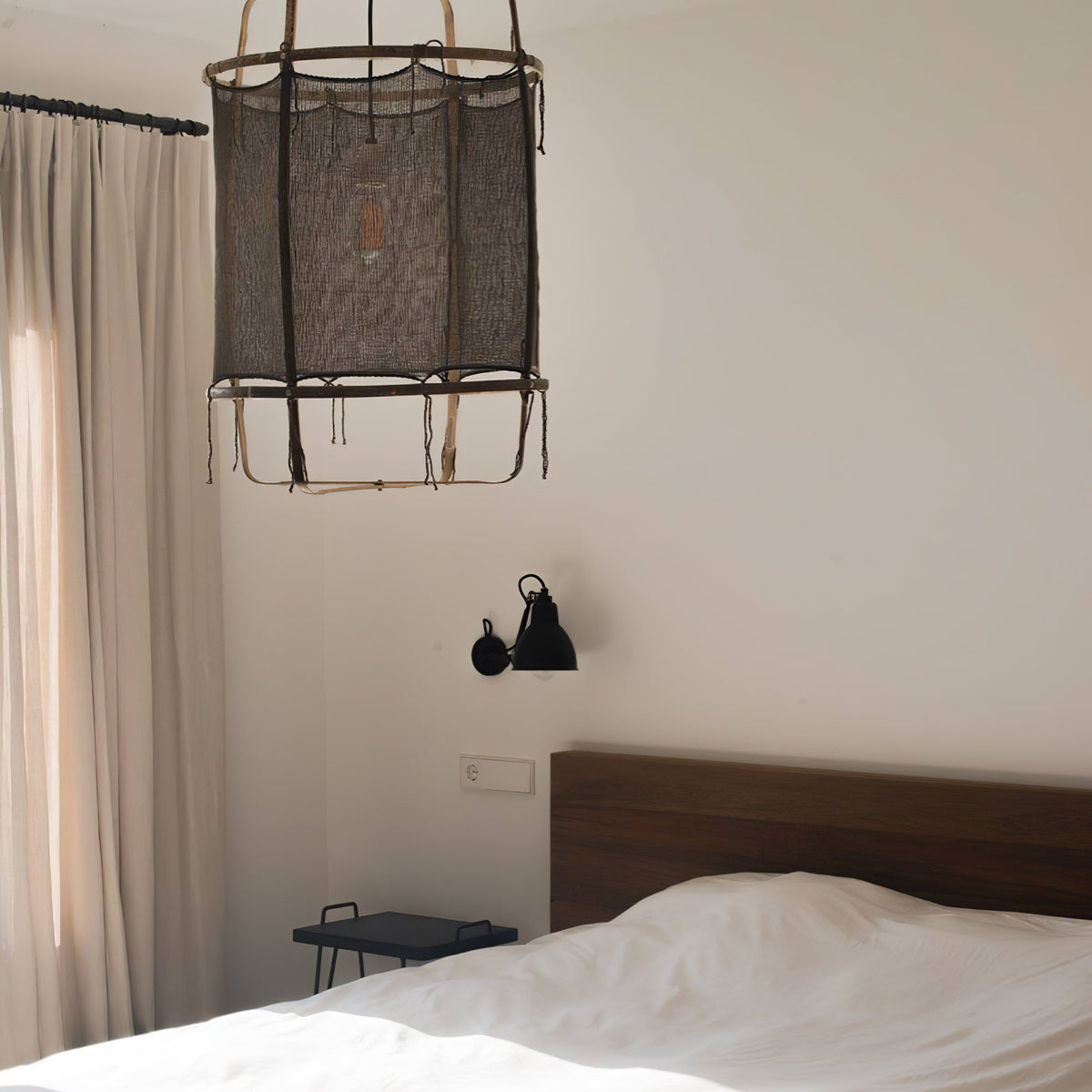 Arioelia Pendelleuchte Bambus-Schirm für Wohnzimmer