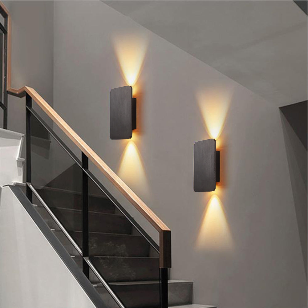 Muto Moderne quadratische Innenwandlampe Metall/Acryl Schlafzimmer/Wohnzimmer