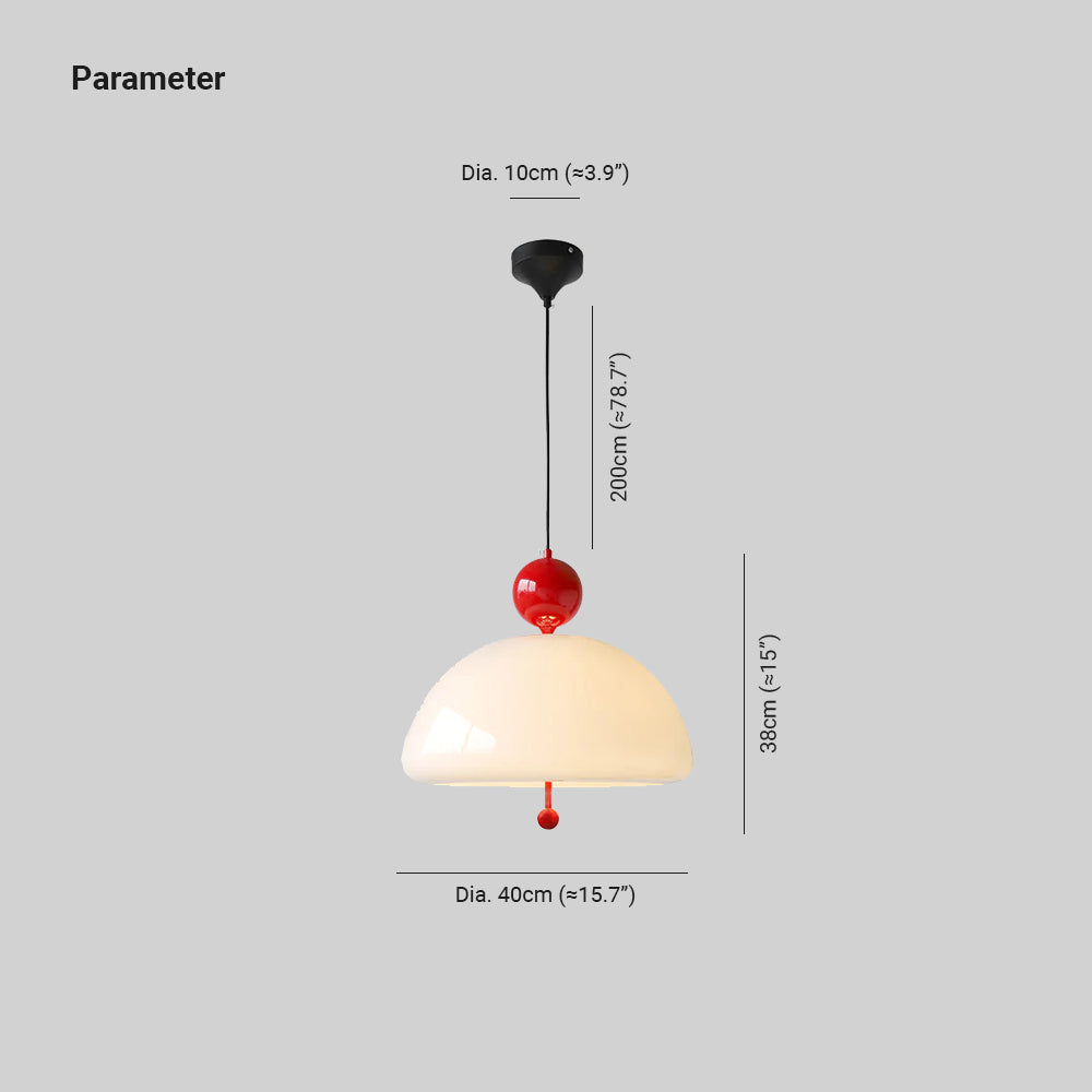 Valentina Modern Pendelleuchte Weiß Metall Glas Schlafzimmer/Flur