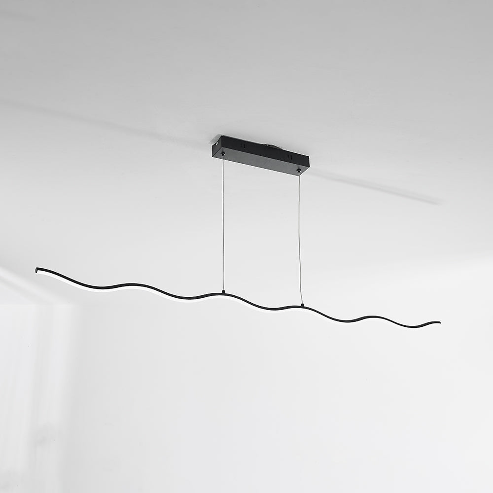 Arisha Modern LED Pendelleuchte Dimmbar Welle Linear Esszimmer Schwarz/Weiß Metall