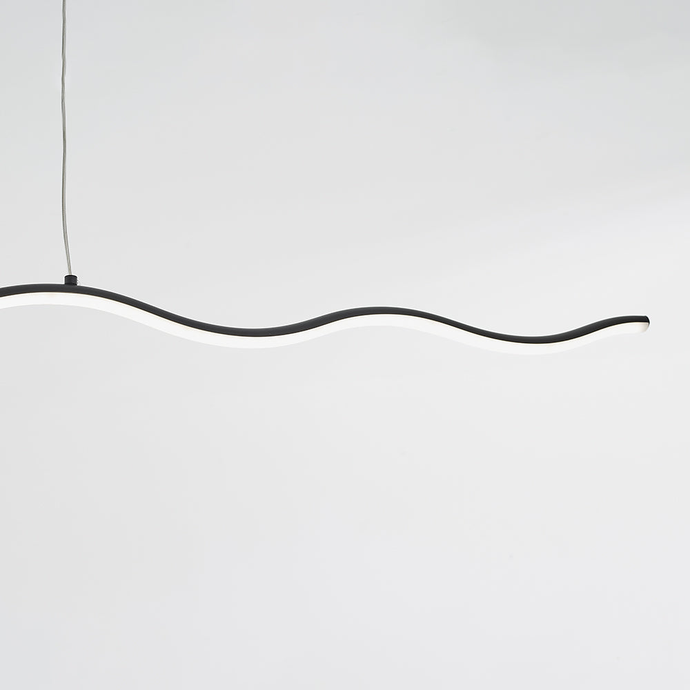 Arisha Modern LED Pendelleuchte Dimmbar Welle Linear Esszimmer Schwarz/Weiß Metall