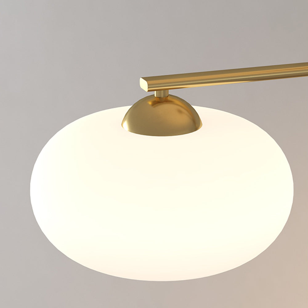 Valentina Modern LED Pendelleuchte Silber/Gold Esszimmer Esstisch Metall&Glas 3-flammig 100CM Lang
