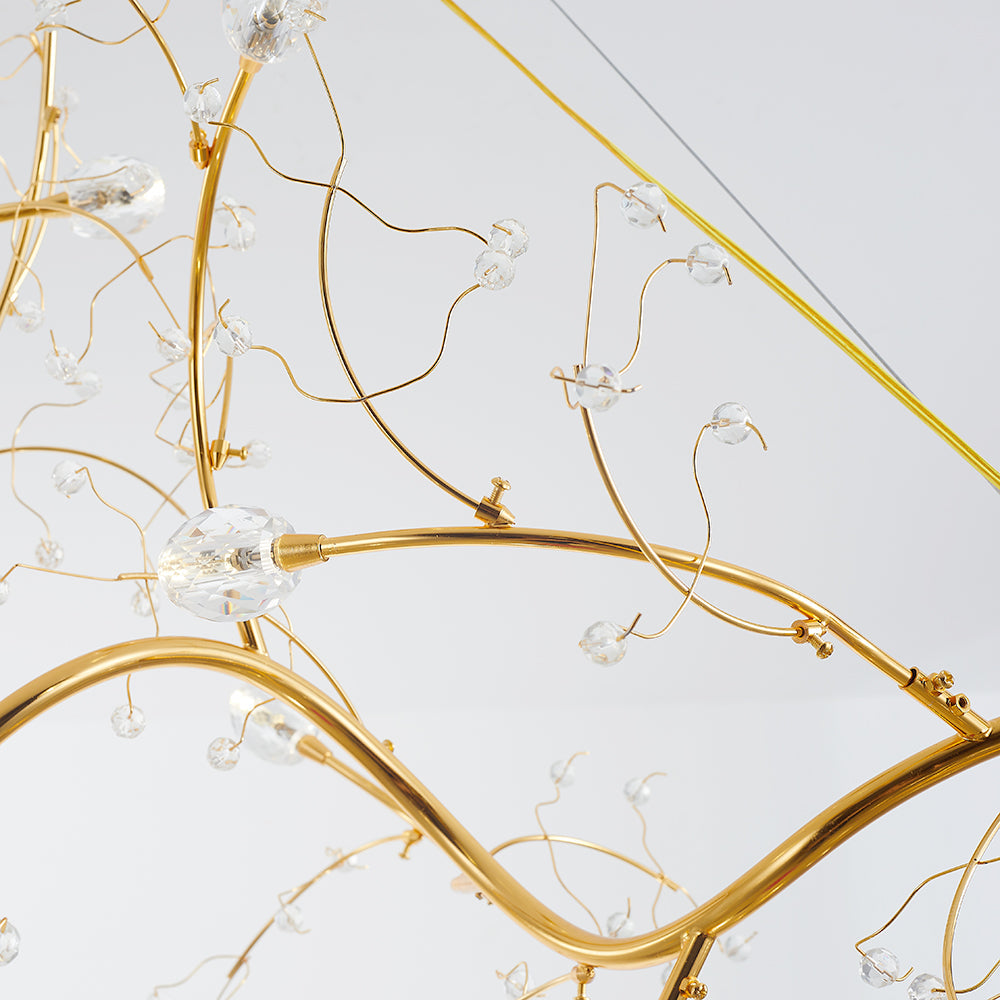Olivia Design LED Pendelleuchte Gold/Silber Wohn/Schlaf/Esszimmer Metall&Kristall