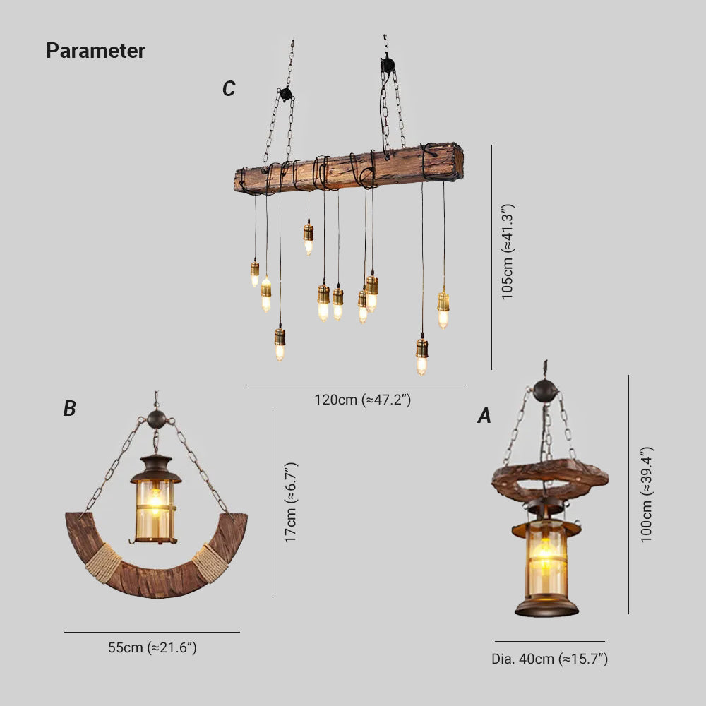 Epoch Pendelleuchte, 3 Stile für Bar/Esstisch Holz