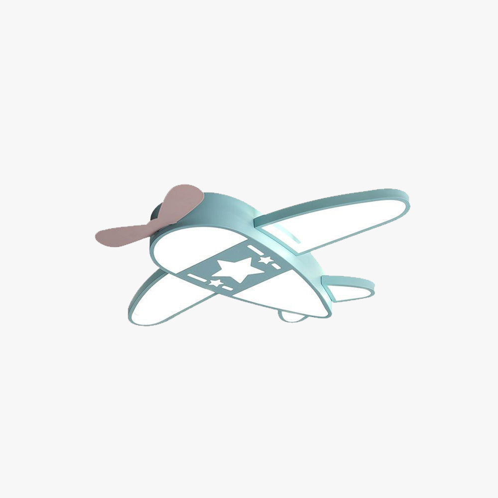 Valentina Design LED Deckenleuchte Flugzeugform Blau/Rosa Wohn/Kinderzimmer Metall&Acryl ∅58CM