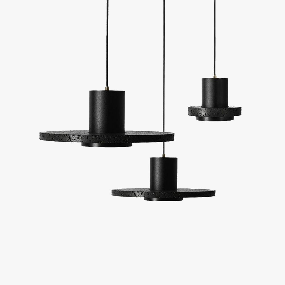 Arisha Modern LED Pendelleuchte Schwarz Wohn/Schlaf/Esszimmer Stein