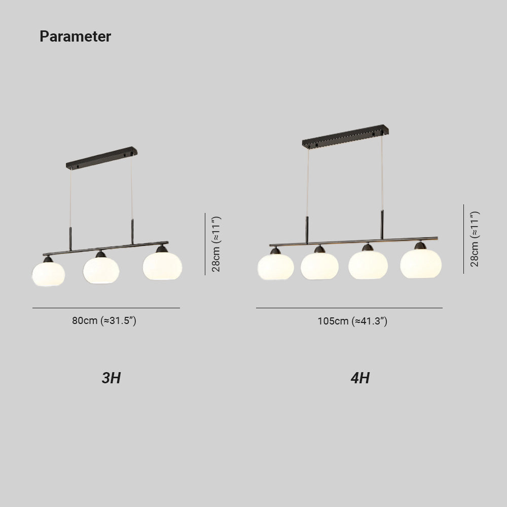 Valentina Modern LED Pendelleuchte Schwarz/Gold Esszimmer Esstisch Metall&Glas 3/4-Flammig 100CM/135CM Lang