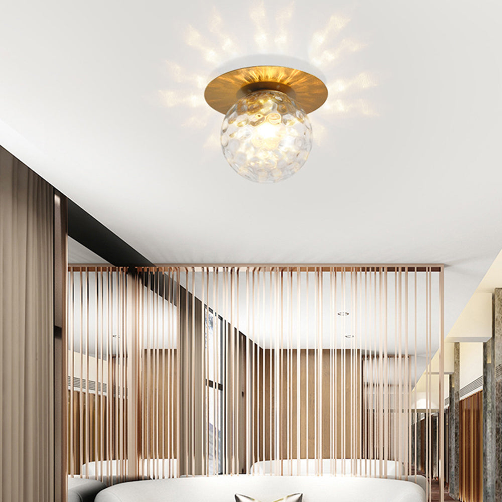 Valentina Modern LED Decken/Wandleuchte Esszimmer Schwarz/Gold Glas