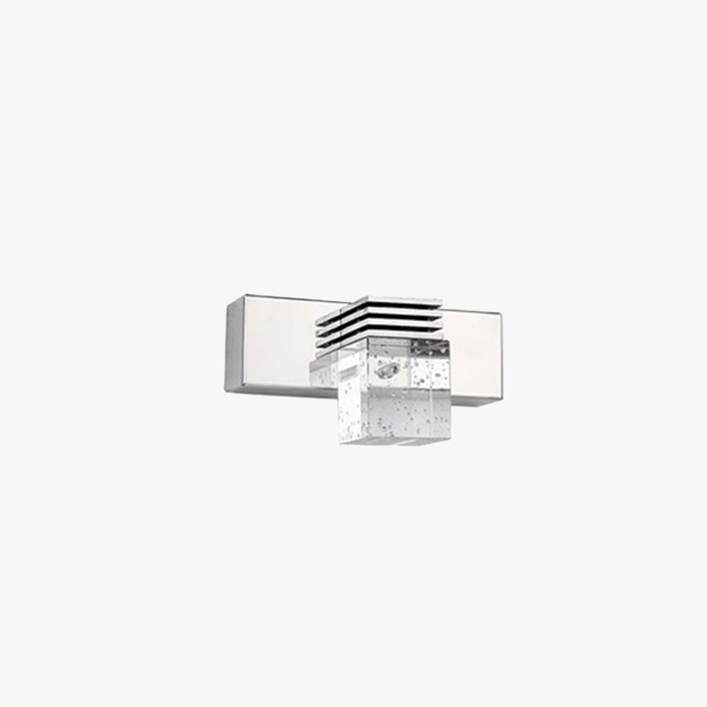 Arisha Modern Quadratisch LED Wandleuchte Silber Schlaf/Badezimmer Metall Kristall