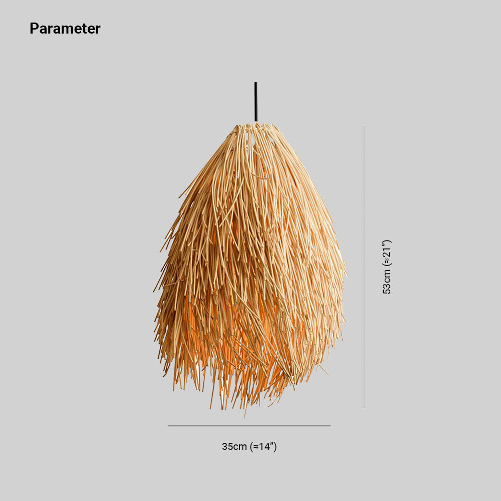 Muto Pendelleuchte Rattan Wohnzimmer Esszimmer Beige