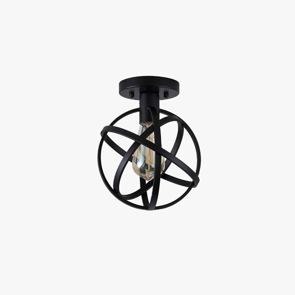 Arisha Vintage LED Deckenleuchte Kugel Schwarz Esszimmer Metall