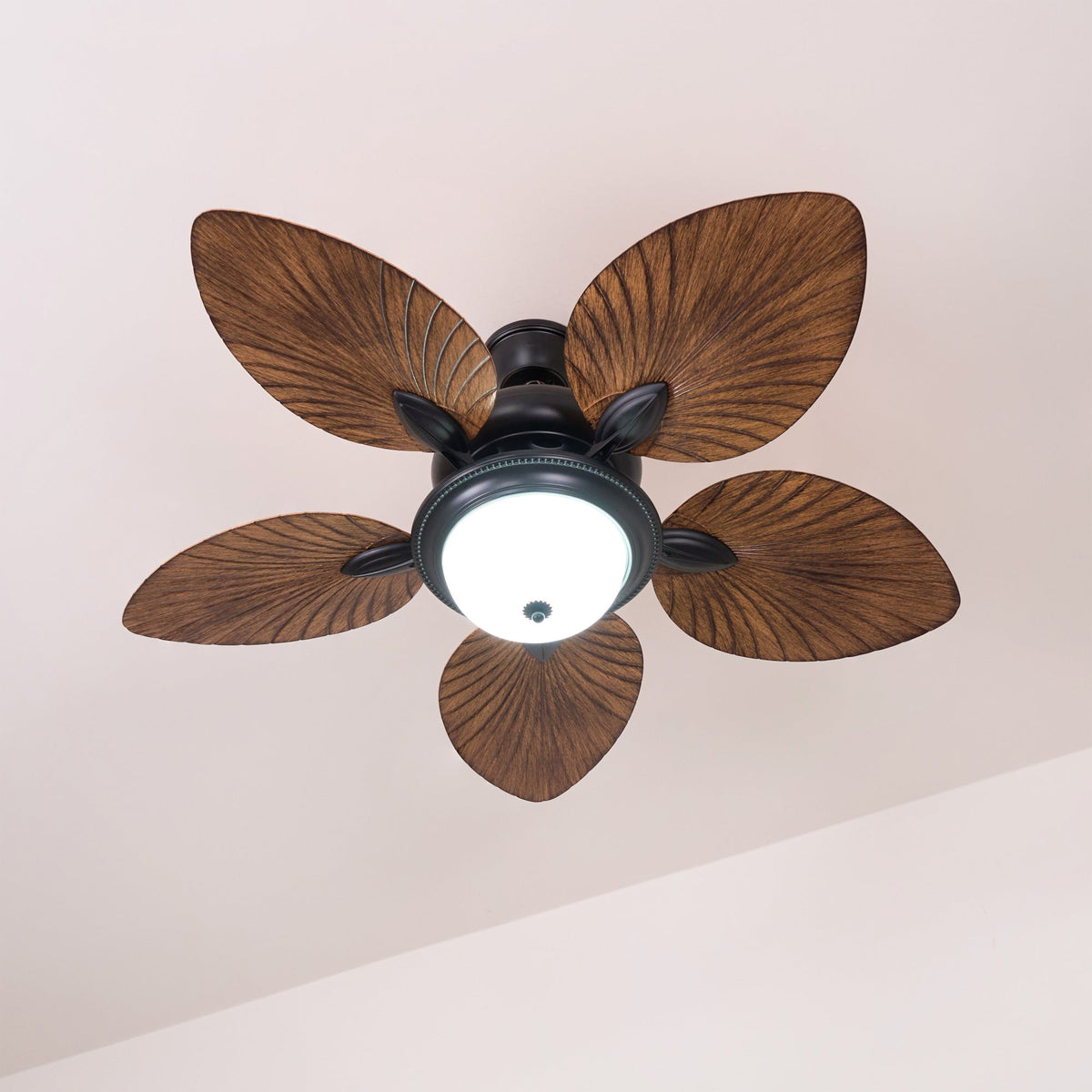 Virel Tropisches Holz Deckenventilator mit Beleuchtung