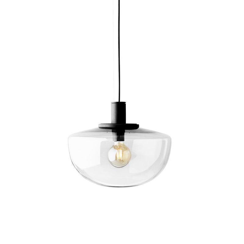 Pendelleuchte aus Glas Kuppel Metallmontage Minimalistisch Entspannend