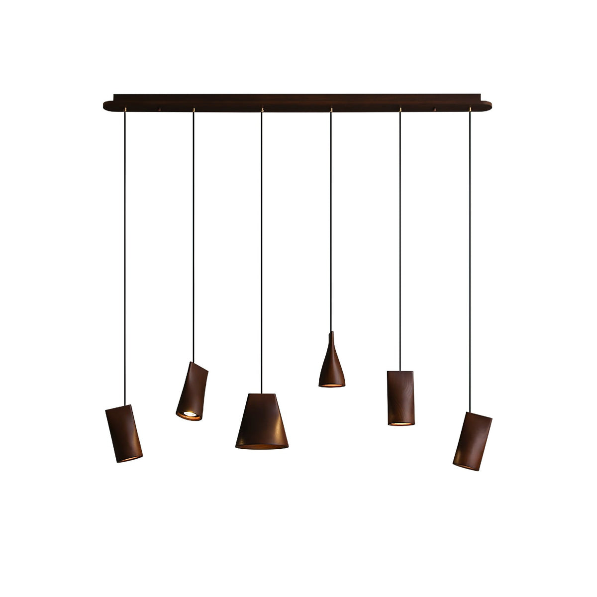 Ivarara asymmetrische Pendelleuchte aus Holz