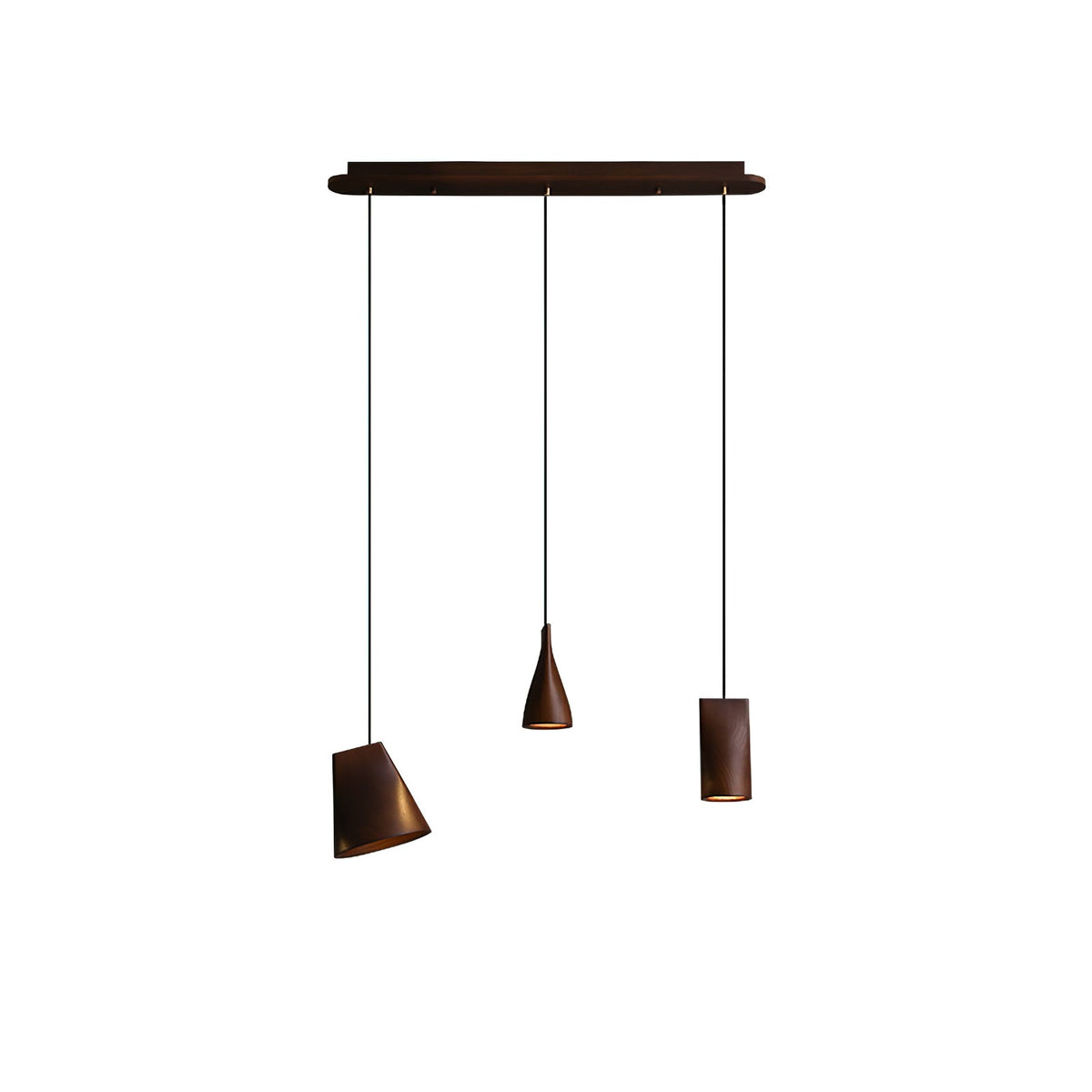 Ivarara asymmetrische Pendelleuchte aus Holz