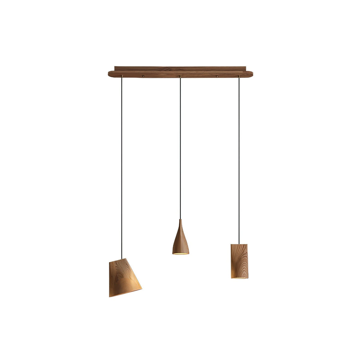 Ivarara asymmetrische Pendelleuchte aus Holz