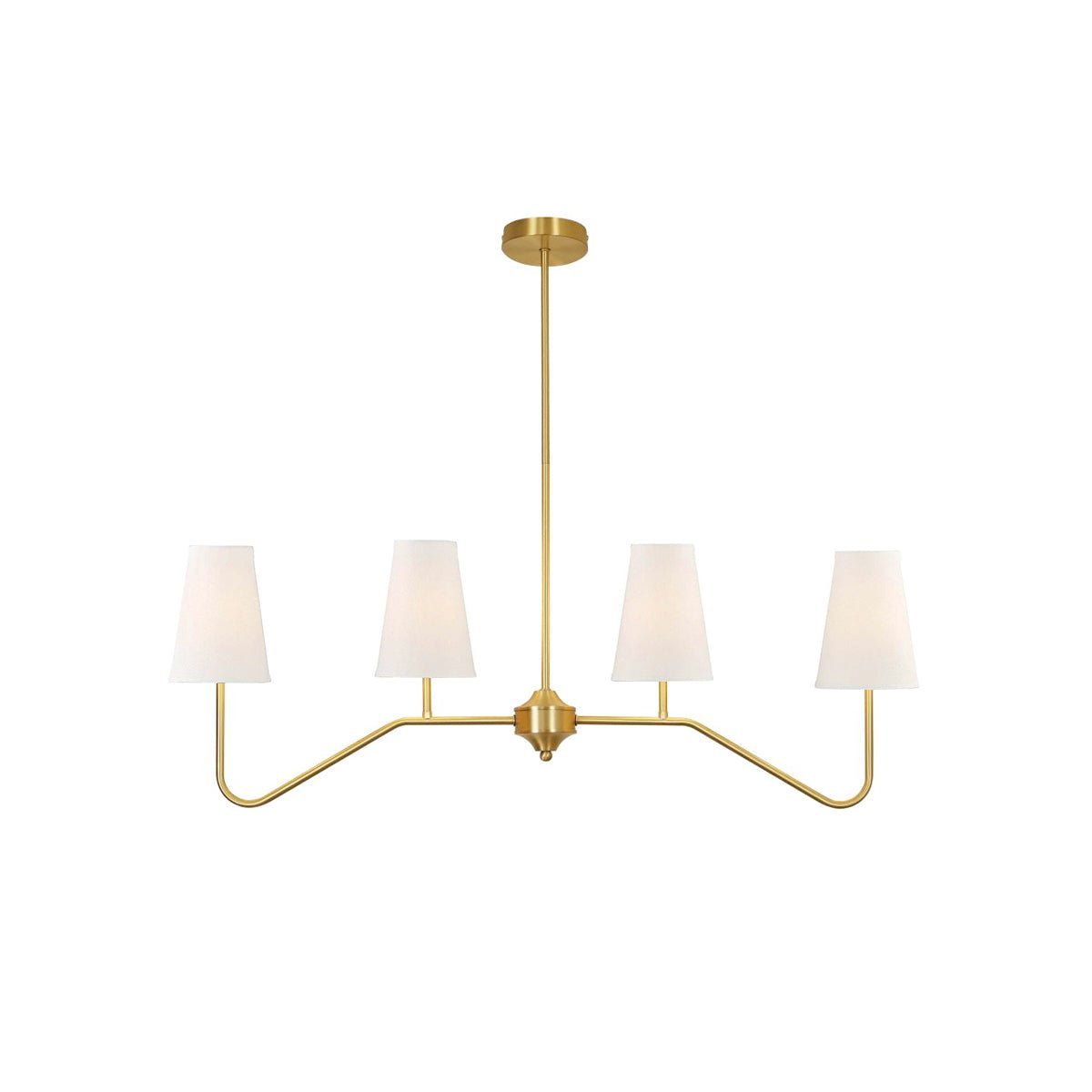 Oriinissa Kronleuchter Messing gebogen Beige linear