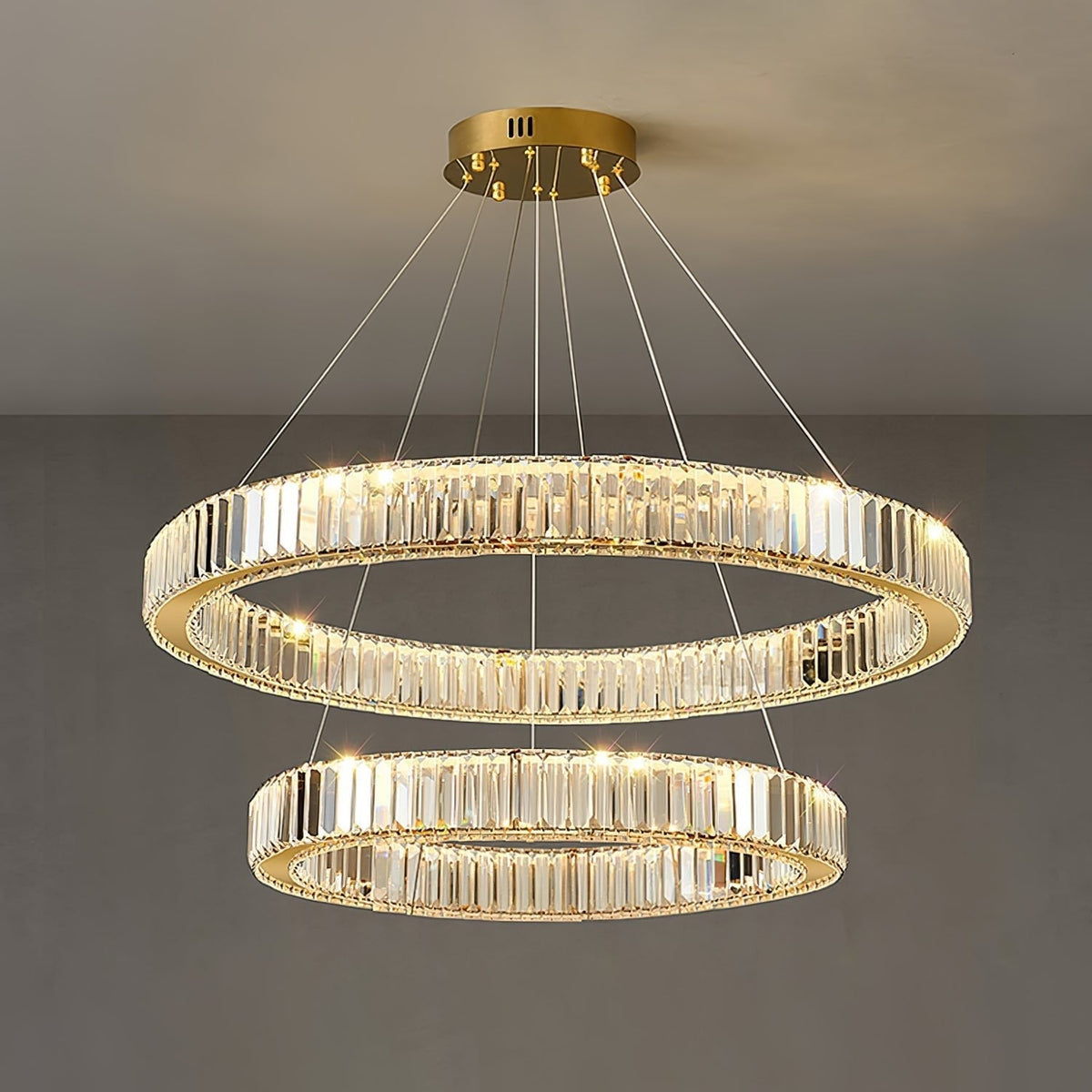 Cyrirelle Kronleuchter Gold Kristallring
