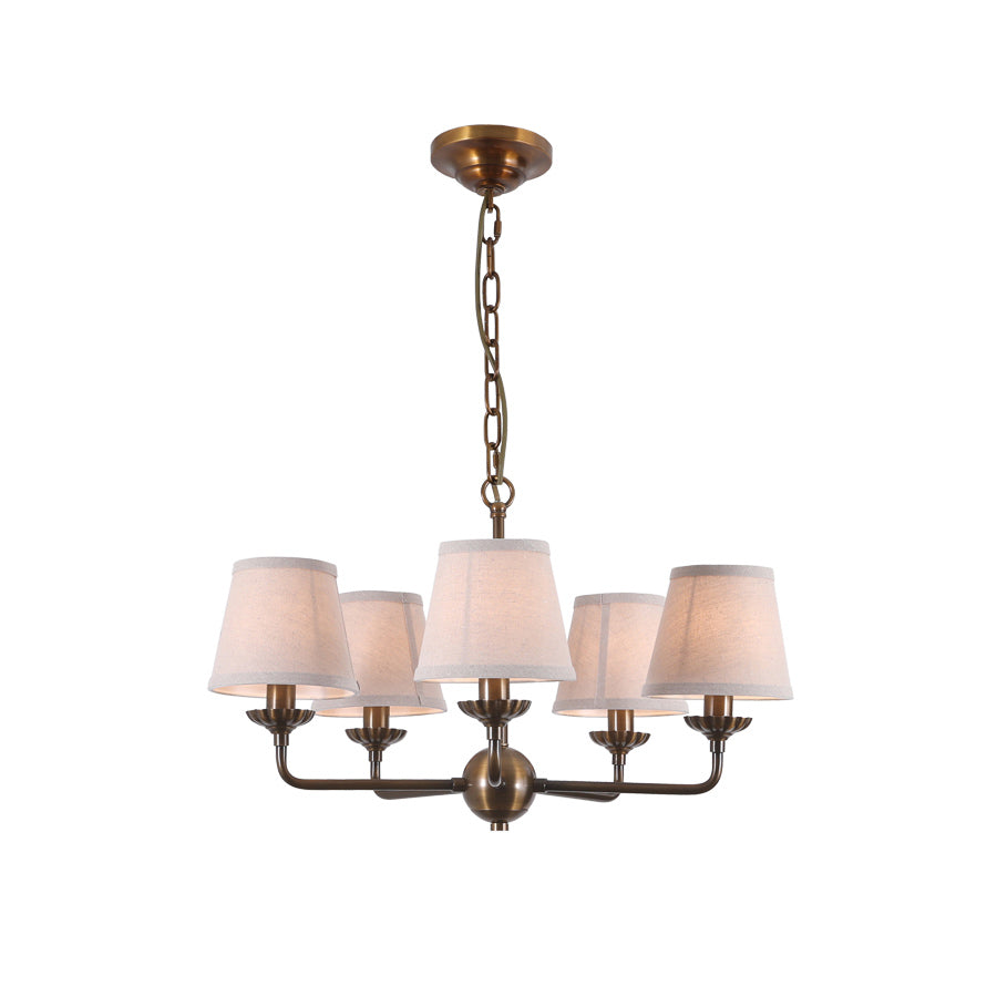 Gloruvyh Vintage Industrial Stoff-Metall Kronleuchter