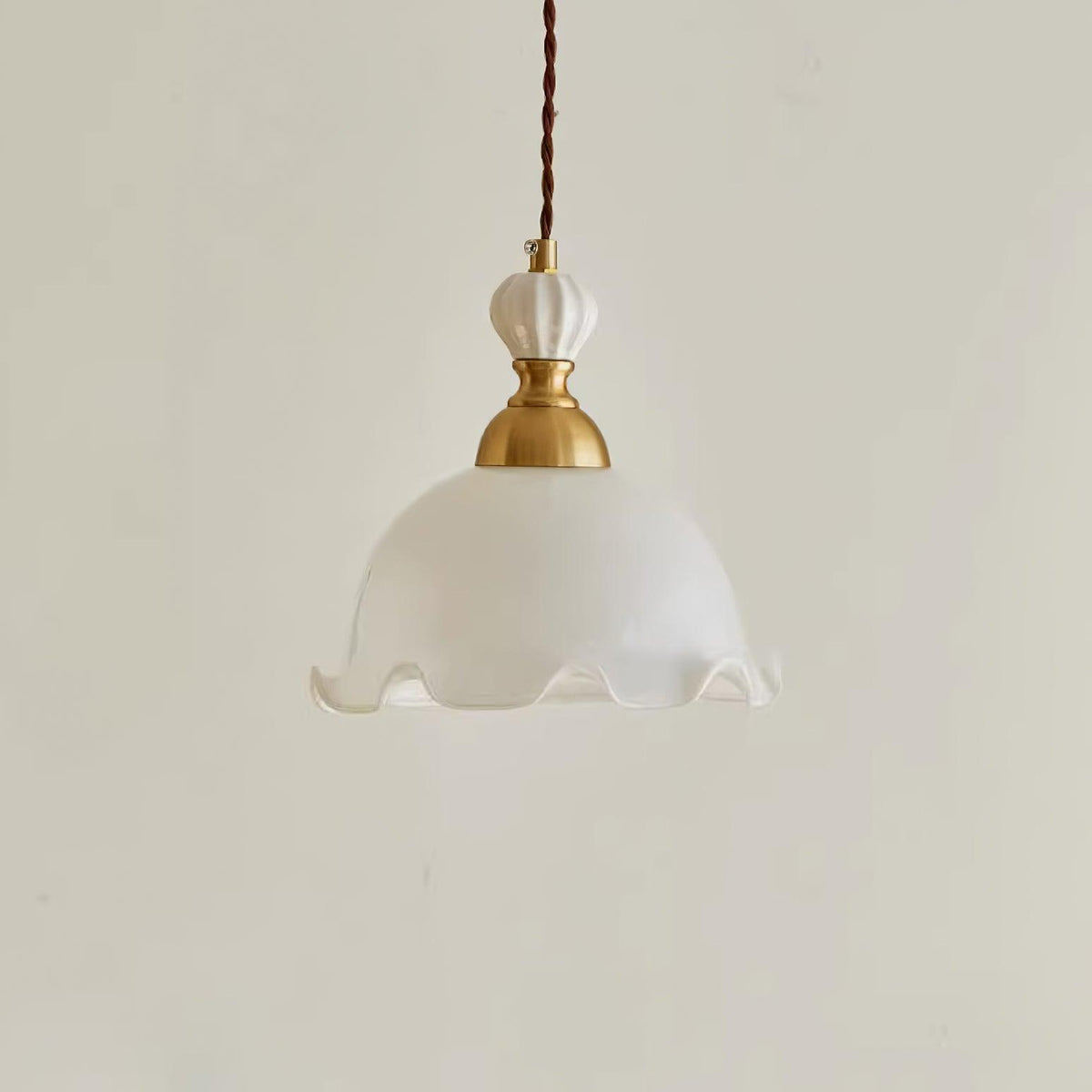 Pendelleuchte Wavy Edge Glas Lampenschirm Soft Glow Vintage Romantisch