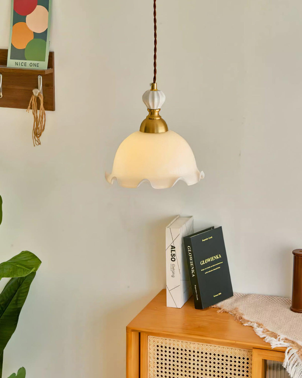 Pendelleuchte Wavy Edge Glas Lampenschirm Soft Glow Vintage Romantisch