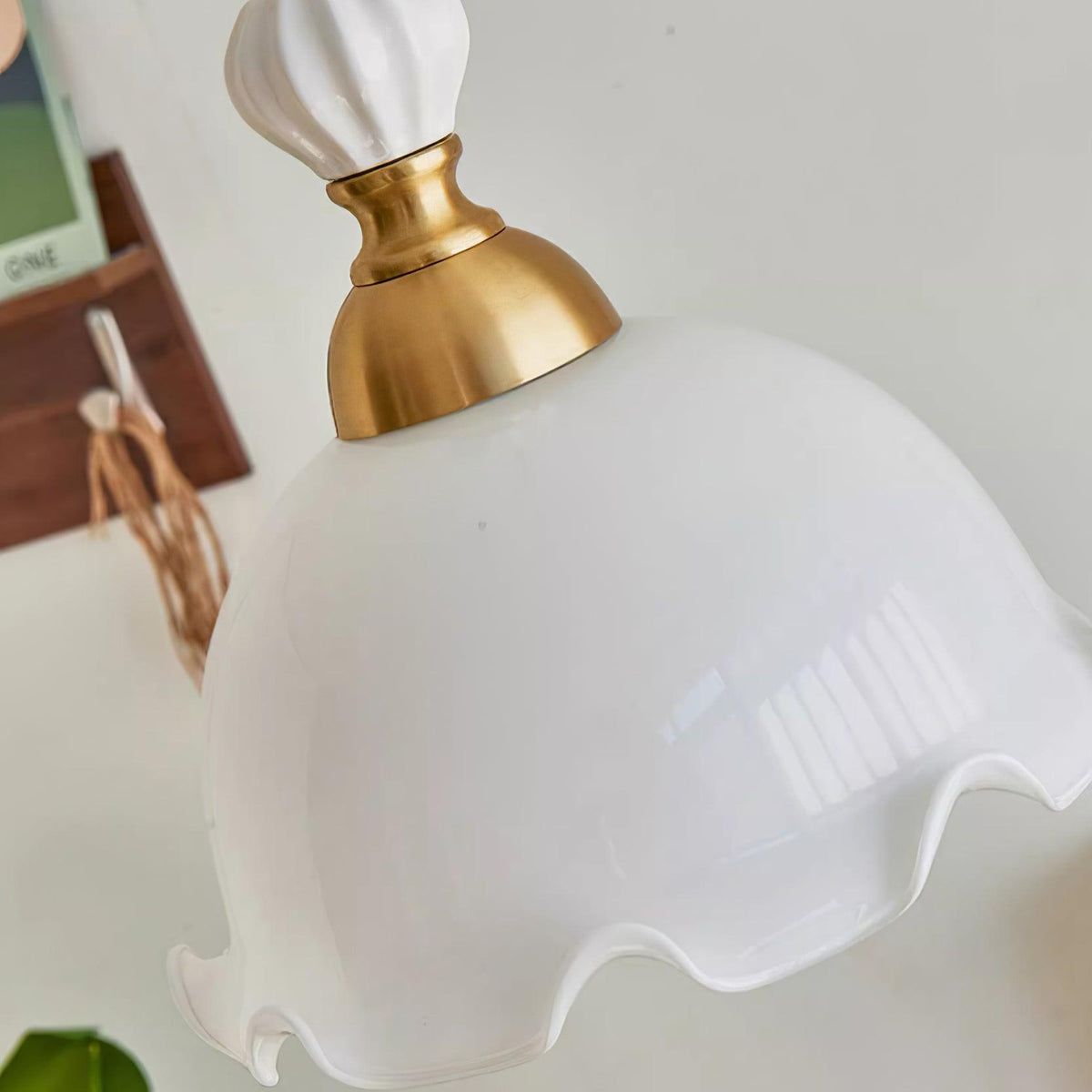 Pendelleuchte Wavy Edge Glas Lampenschirm Soft Glow Vintage Romantisch