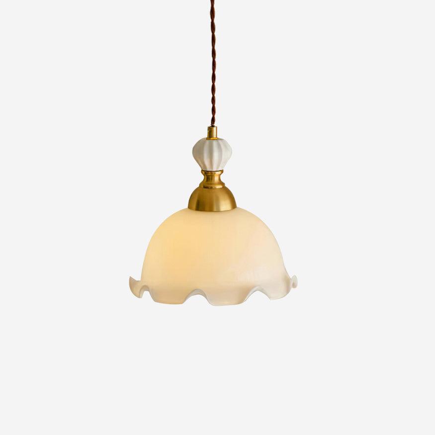 Pendelleuchte Wavy Edge Glas Lampenschirm Soft Glow Vintage Romantisch