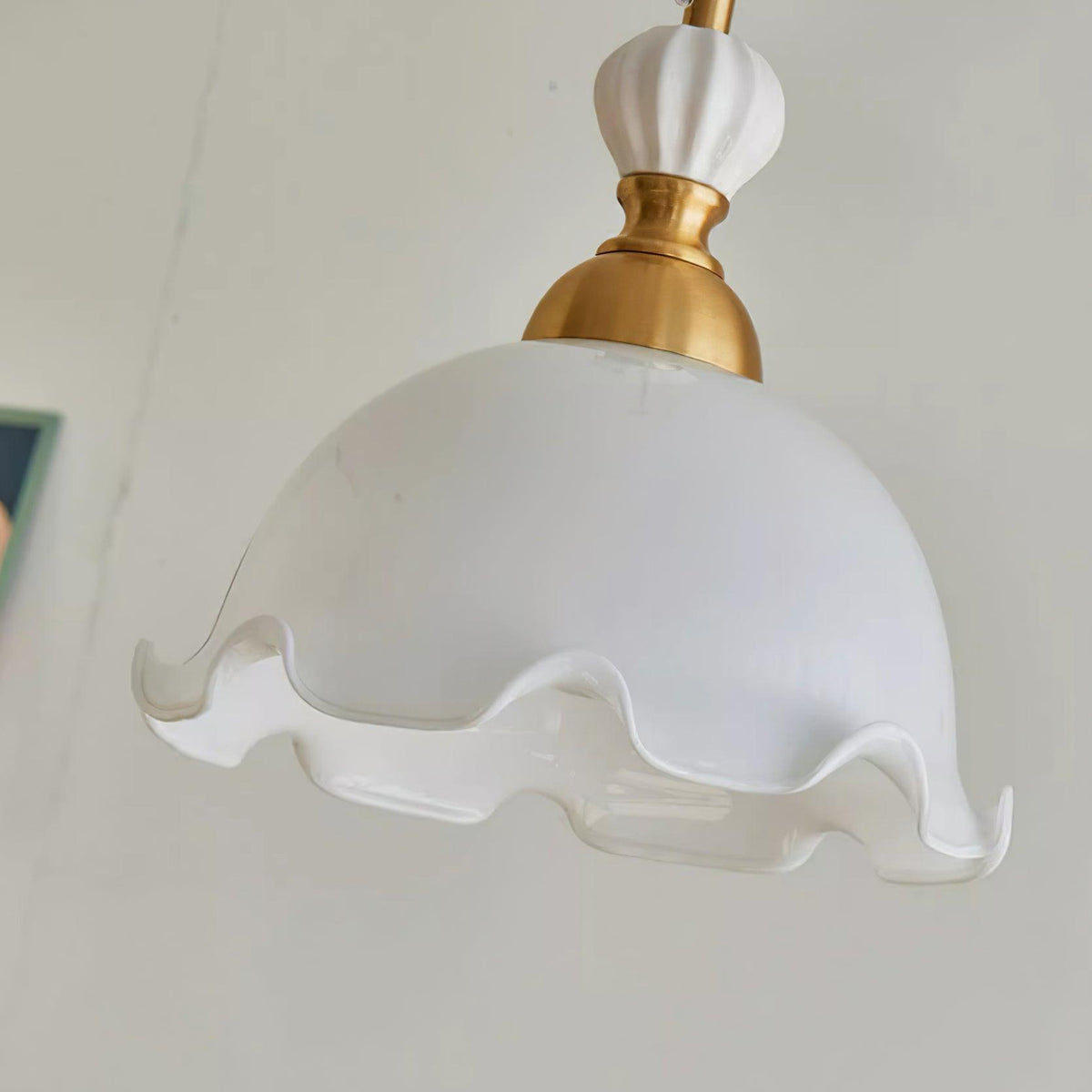 Pendelleuchte Wavy Edge Glas Lampenschirm Soft Glow Vintage Romantisch