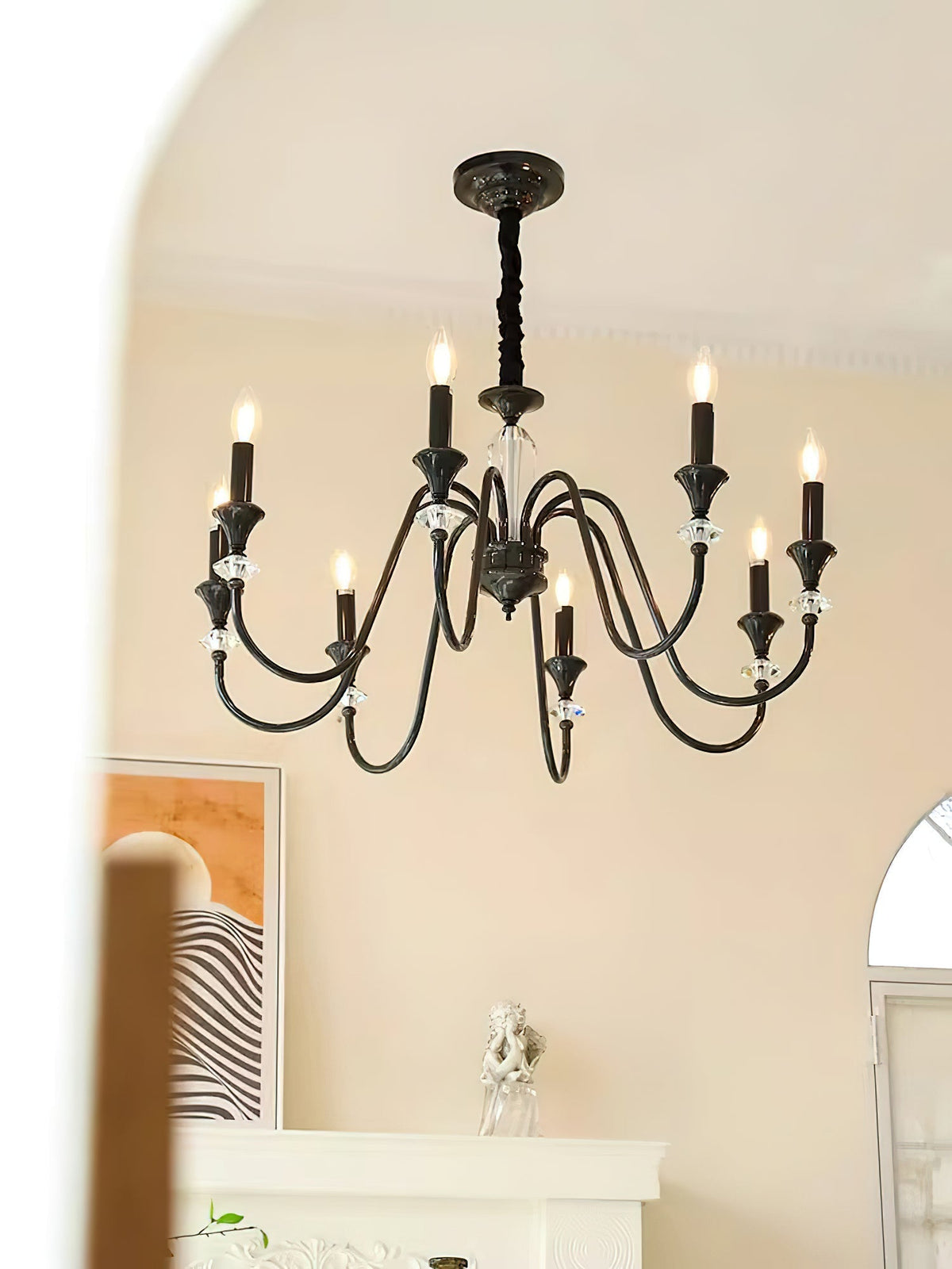 Selivora Kronleuchter Schwarz & Kristall Candelabra