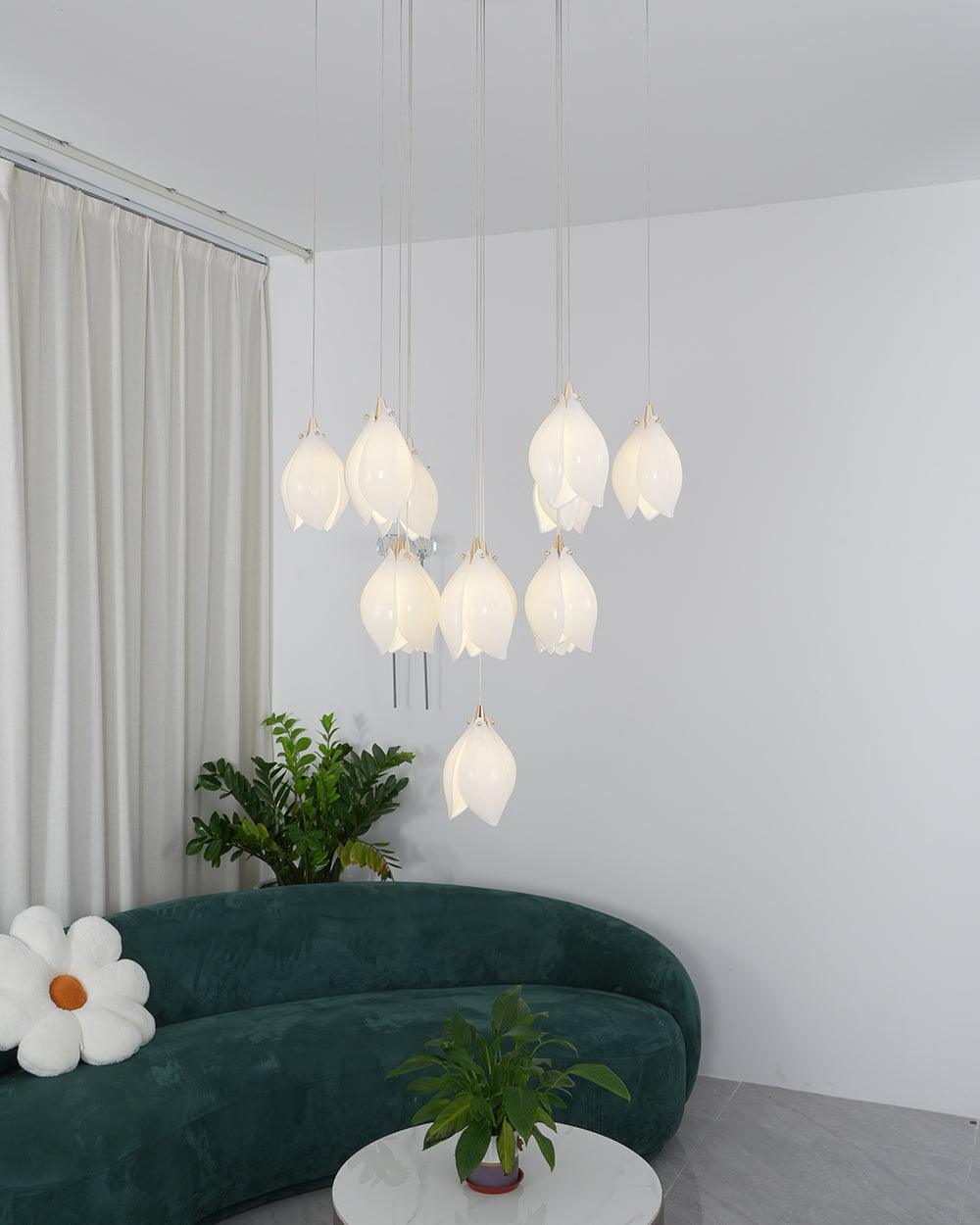 Fioenaya Pendelleuchte Weiß Floral Keramik