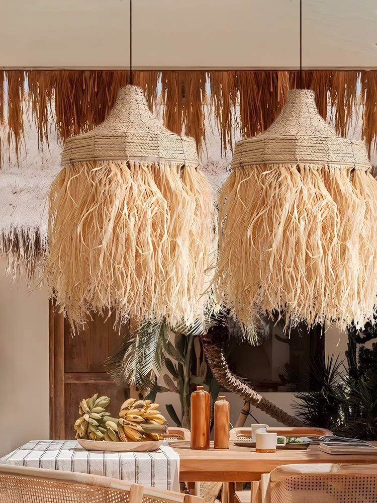 Bohemian Raffia Pendelleuchte
