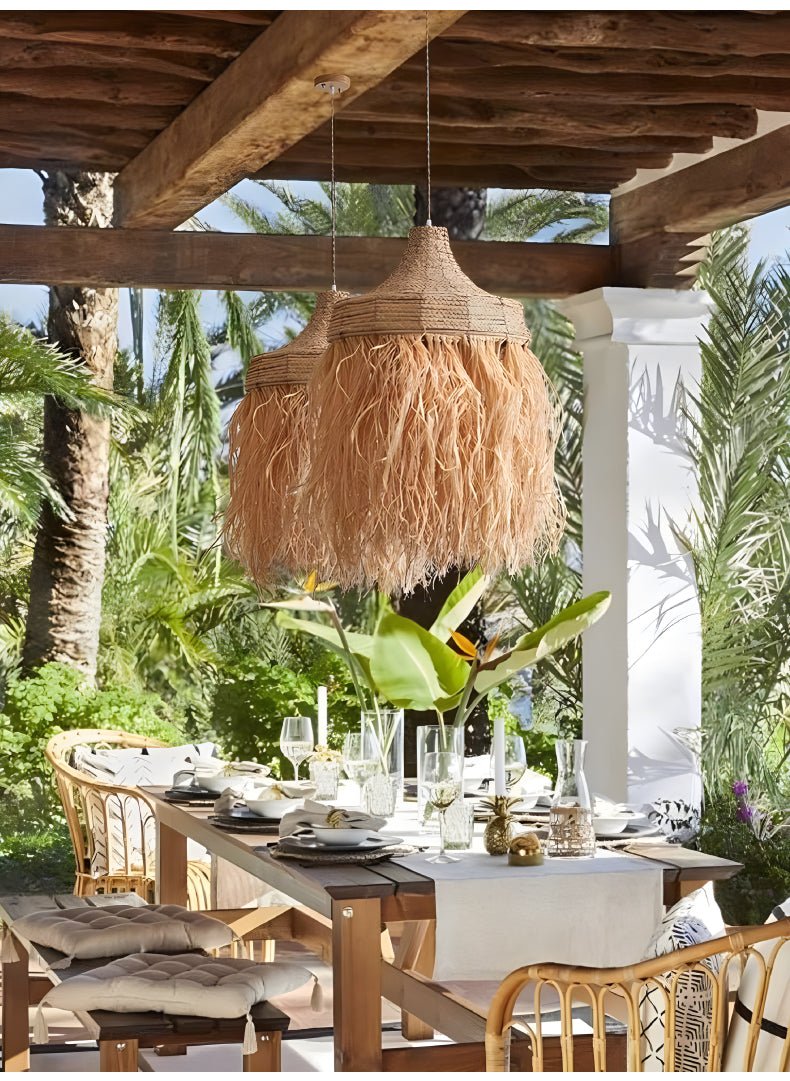 Bohemian Raffia Pendelleuchte