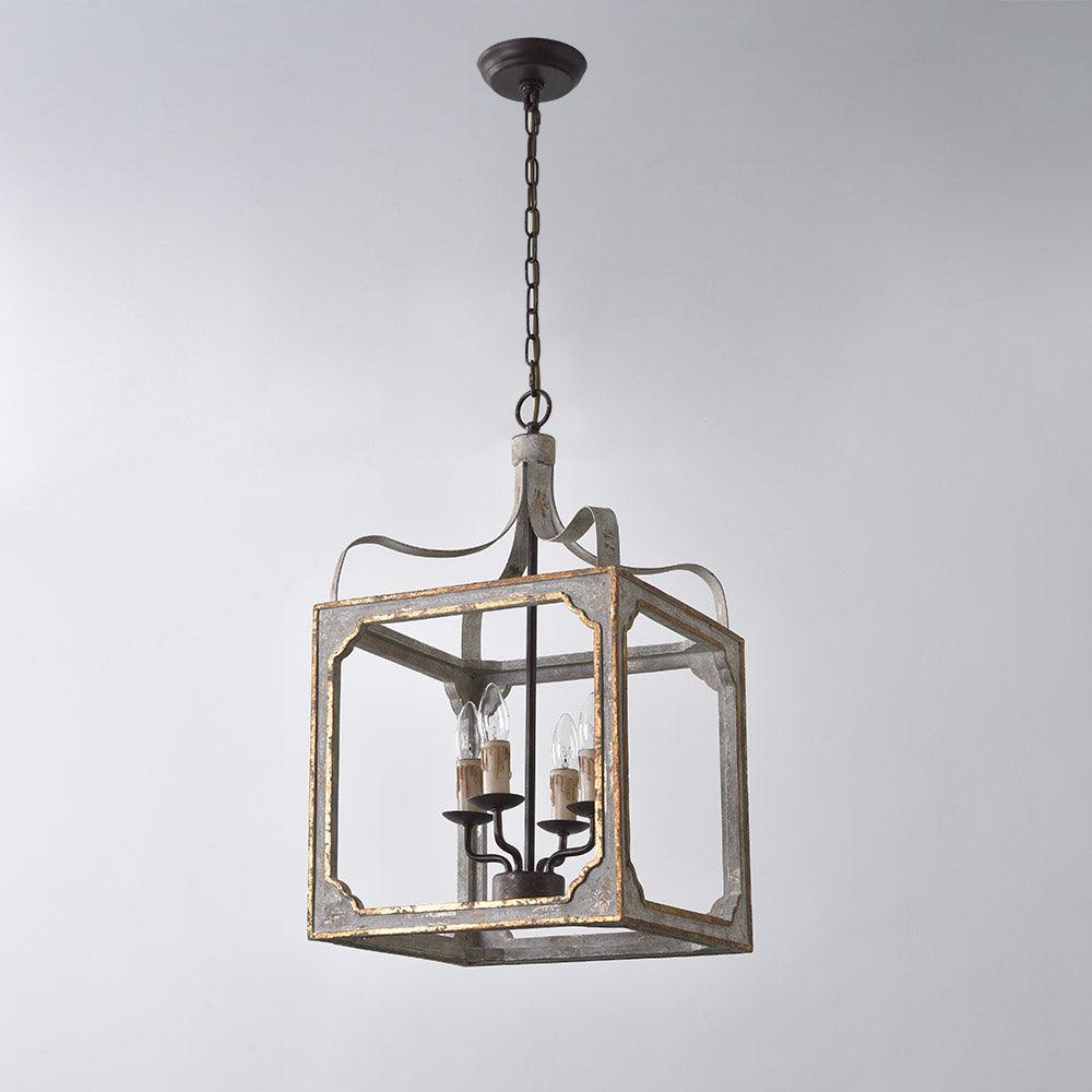 Cirivian Kronleuchter Rustic Cube Vintage Rahmen