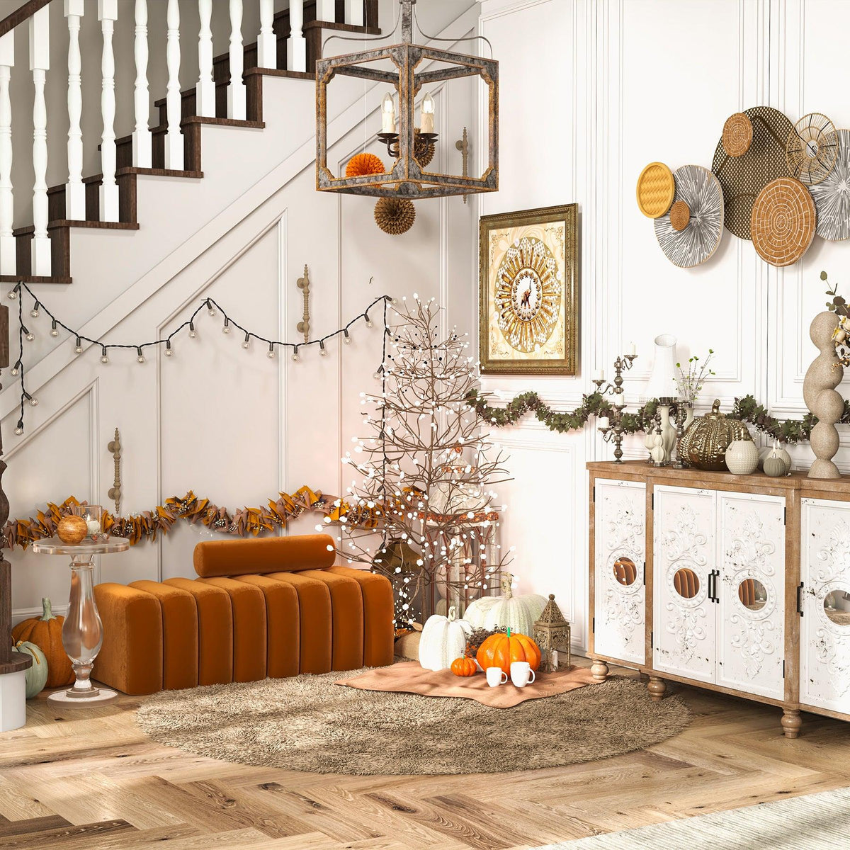 Cirivian Kronleuchter Rustic Cube Vintage Rahmen