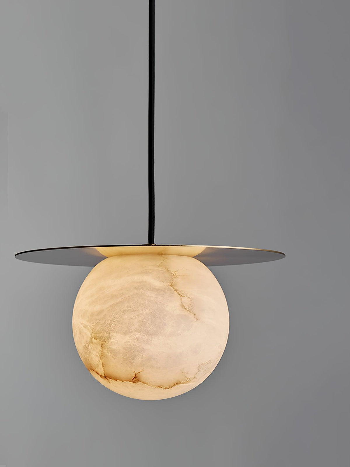 Velar Pendelleuchte aus Alabaster in Kugel