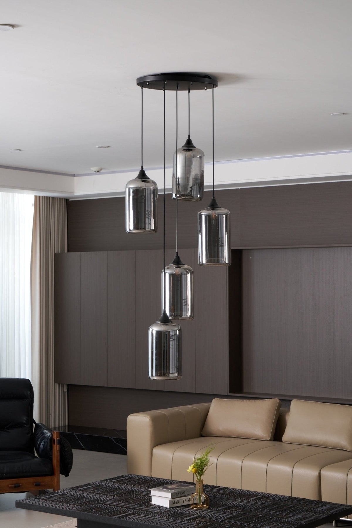 Tevely Pendelleuchte aus Glas im industriellen Chic-Stil