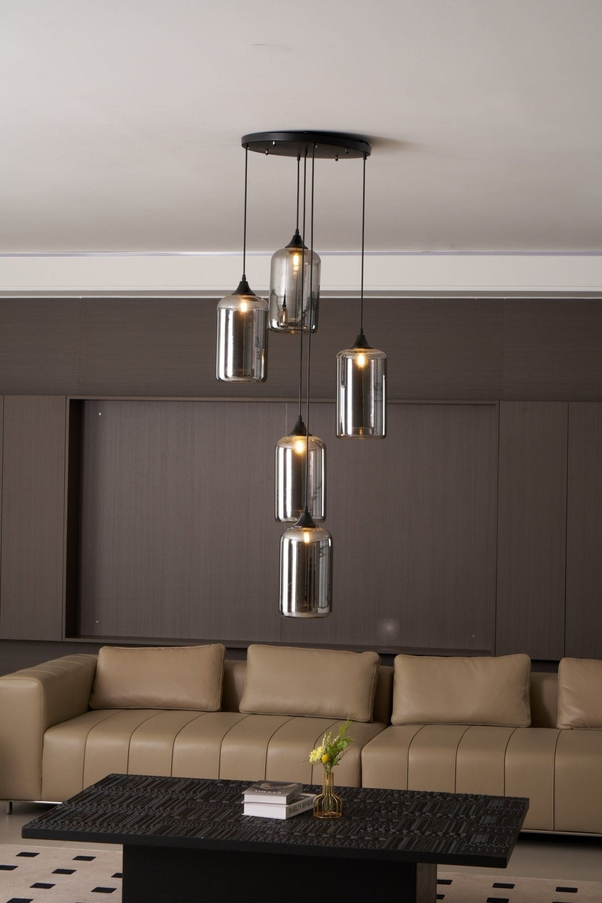 Tevely Pendelleuchte aus Glas im industriellen Chic-Stil