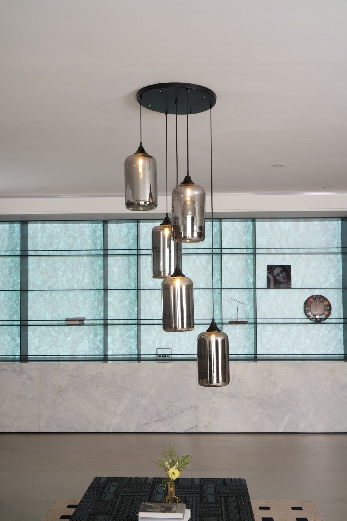 Tevely Pendelleuchte aus Glas im industriellen Chic-Stil