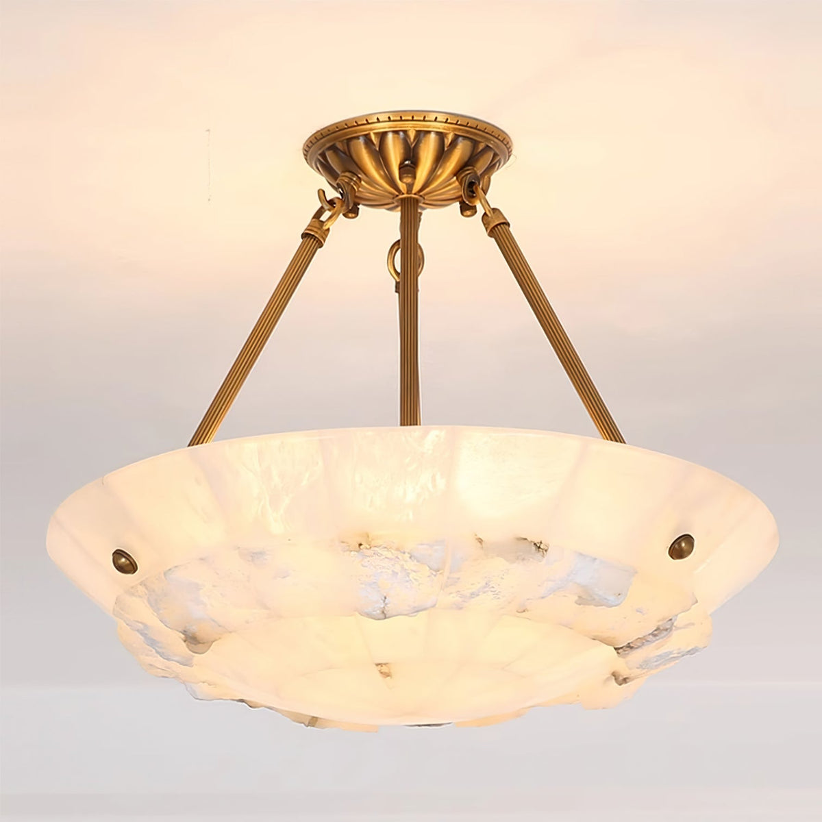 Nomen Pendelleuchte Alabaster Bowl Eleganz