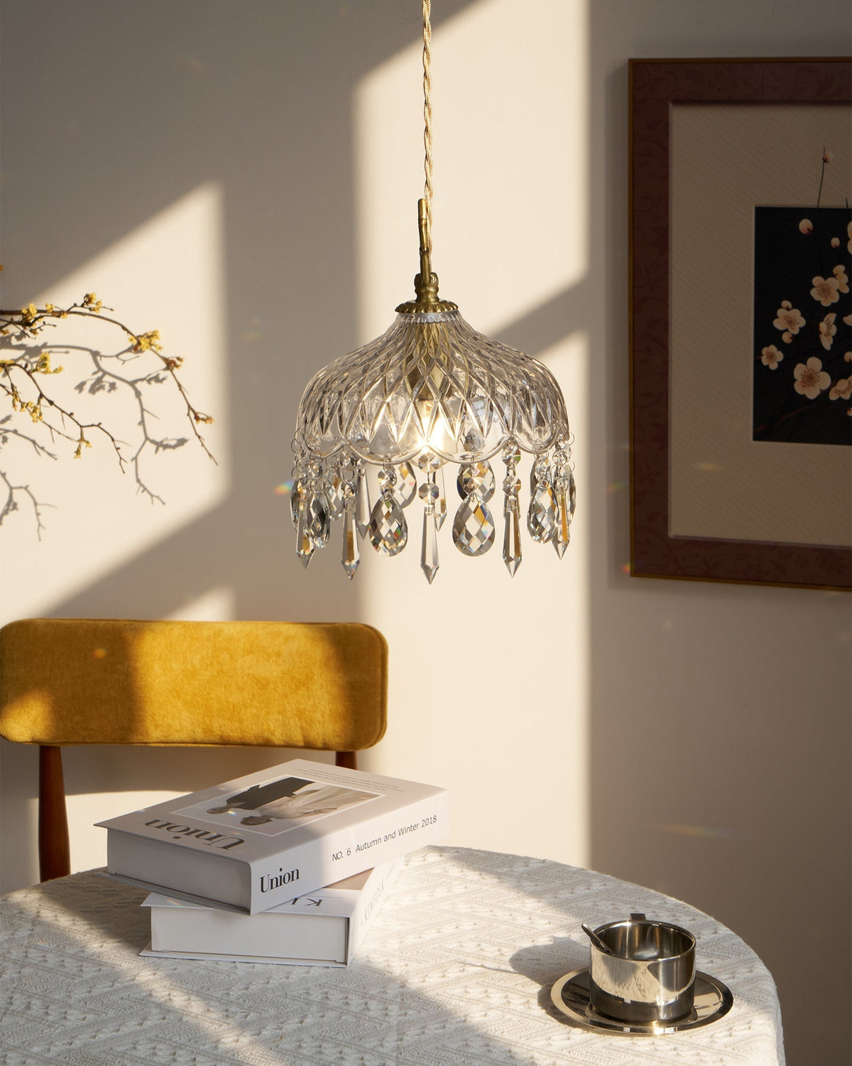 Moka Kristall-Vintage-Pendelleuchte