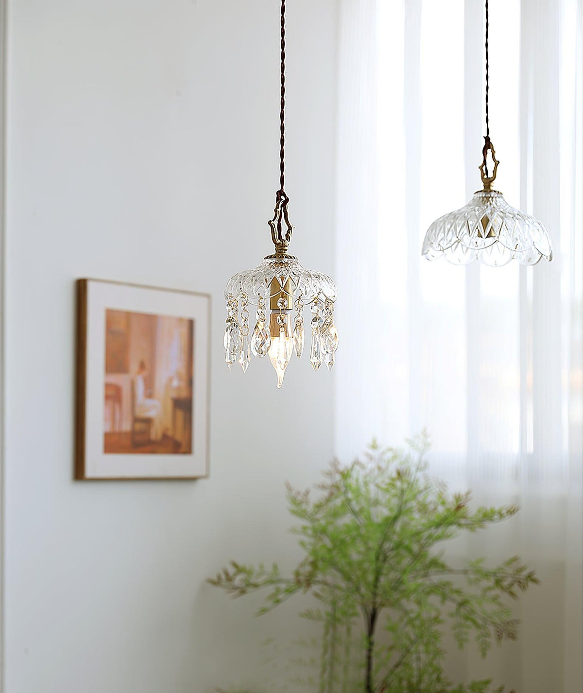 Moka Kristall-Vintage-Pendelleuchte