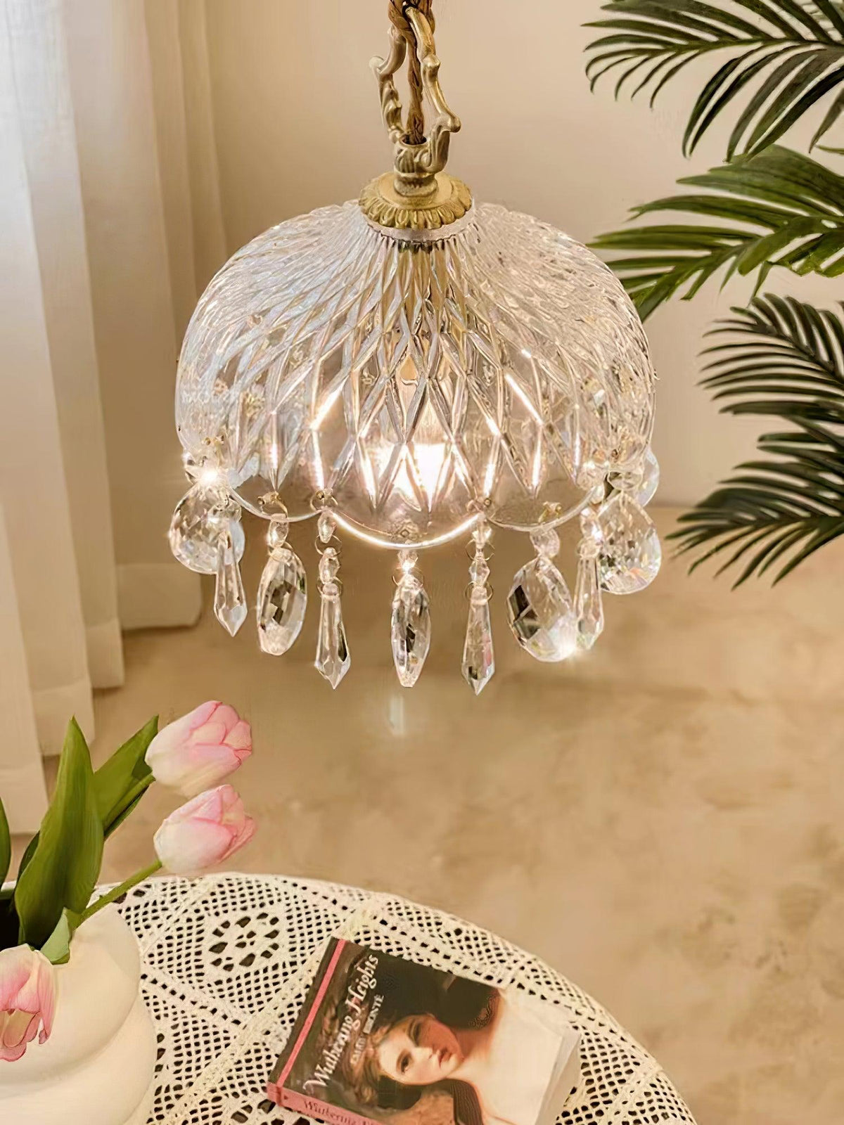 Moka Kristall-Vintage-Pendelleuchte