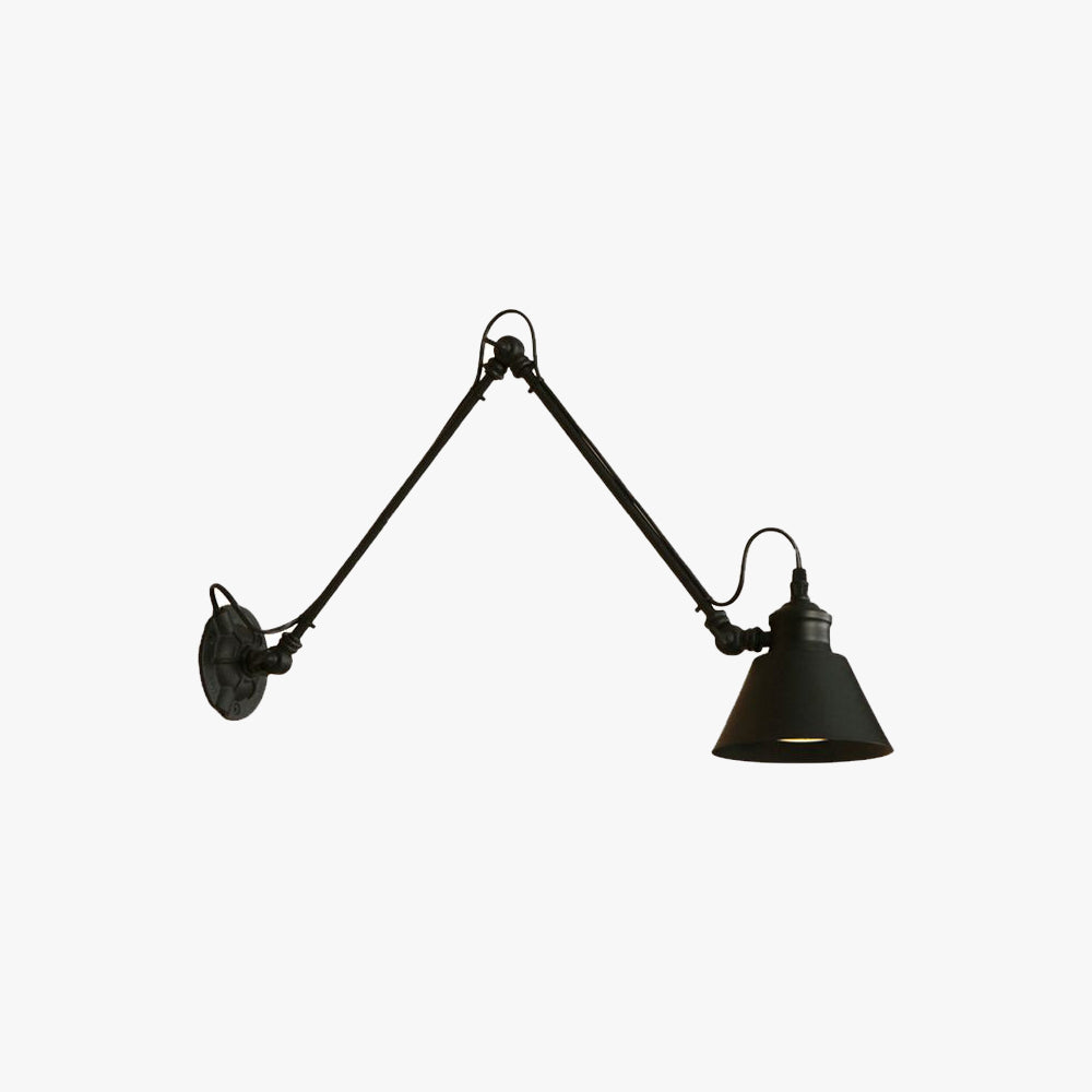 Silva Modern Konische Wandleuchte Schwarz, Wohnzimmer, Metall