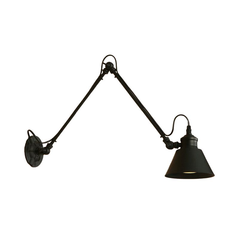 Silva Modern Konische Wandleuchte Schwarz, Wohnzimmer, Metall
