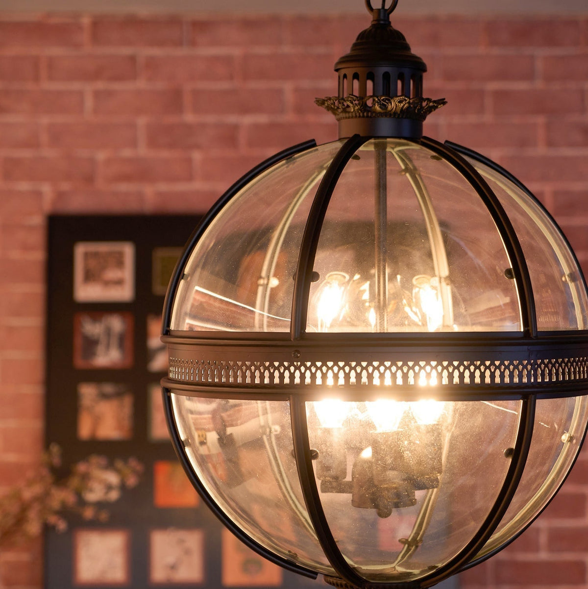 Edward Retro Pendelleuchte aus Glas