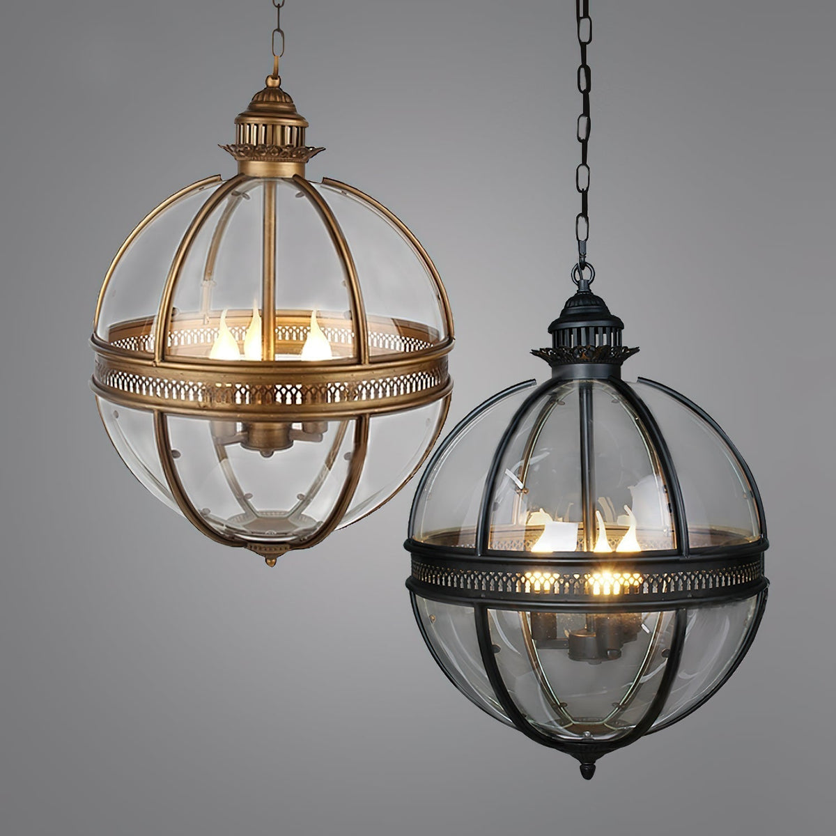 Svelte Vintage Industrial Glas Pendelleuchte